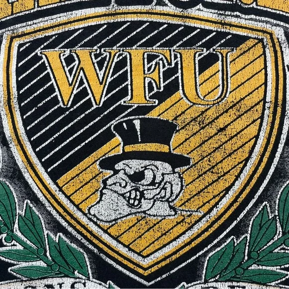 VTG 90s Wake Forest Demon Deacons RARE Single Stitch Men’s Black t-shirt size L